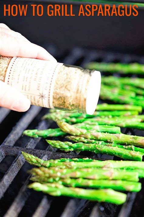 cooking asparagus on the grill on gas grill